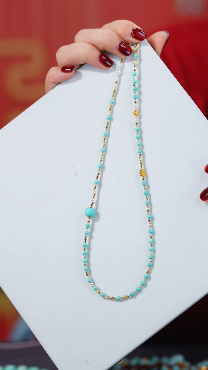 【闪购商品】绿松石项链18K金镶嵌1