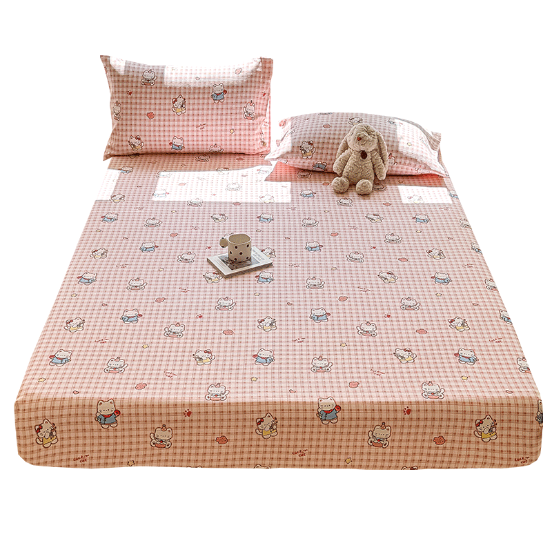 新款全棉老粗布印花床笠四季通用床笠床垫保护套席梦思床垫保护套