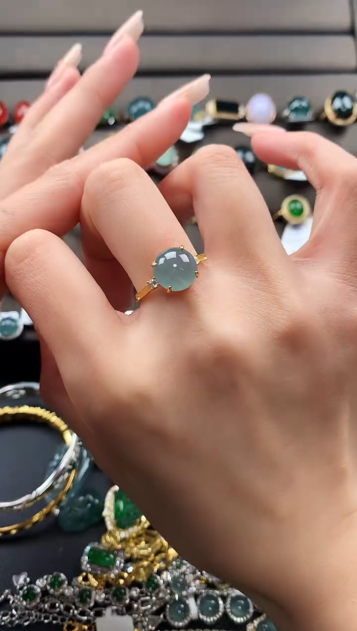 【闪购商品】翡翠戒指银S925镶嵌436754865