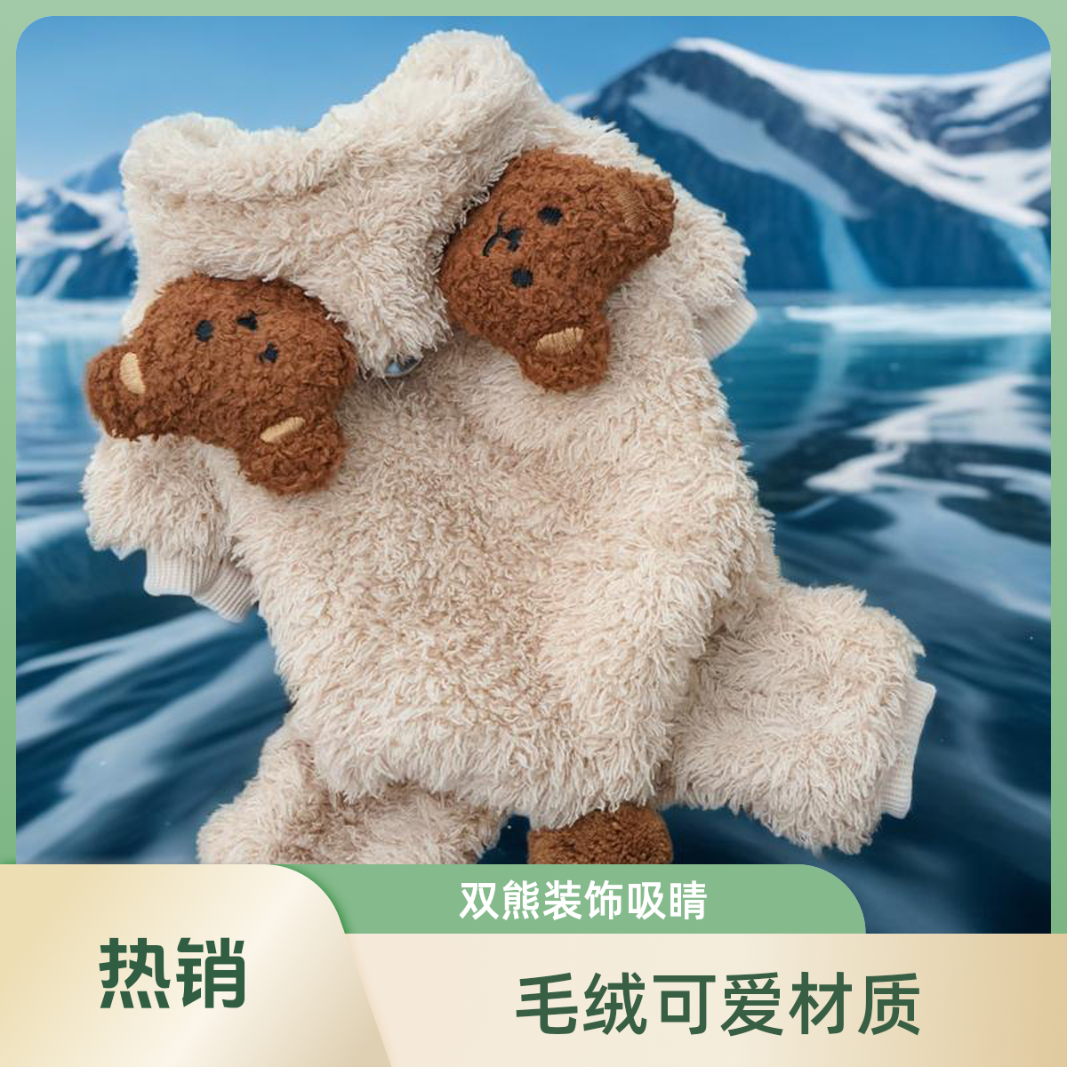 新秋冬款小型犬狗狗衣服宠物四脚冬装小熊耳法斗小狗泰迪猫咪用品