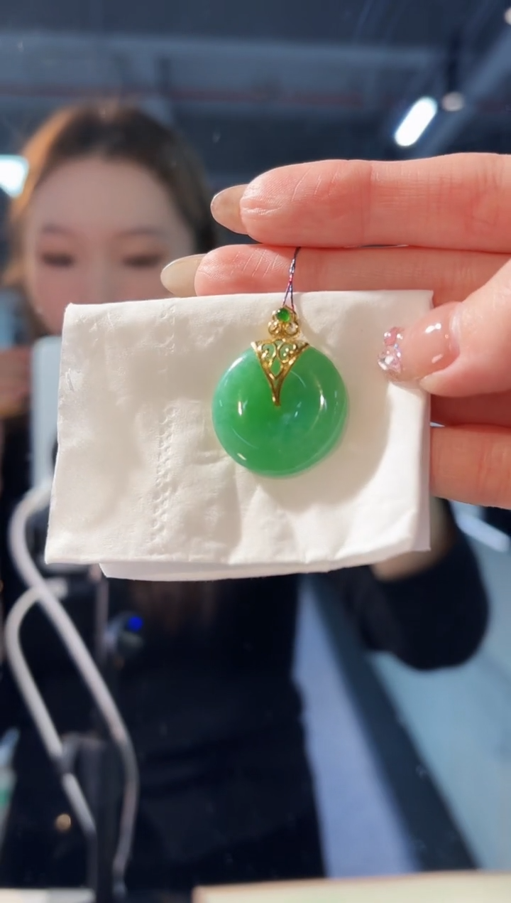 【闪购商品】翡翠颈饰18K金镶嵌缅料A货/支持复检/一件