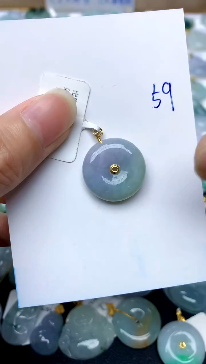 【闪购商品】翡翠颈饰18K金镶嵌59天然A货翡翠