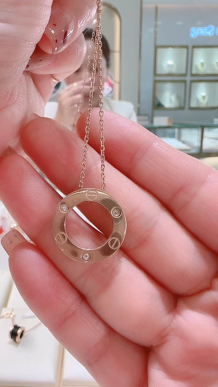 【闪购商品】钻石套链18K金镶嵌套链20mm