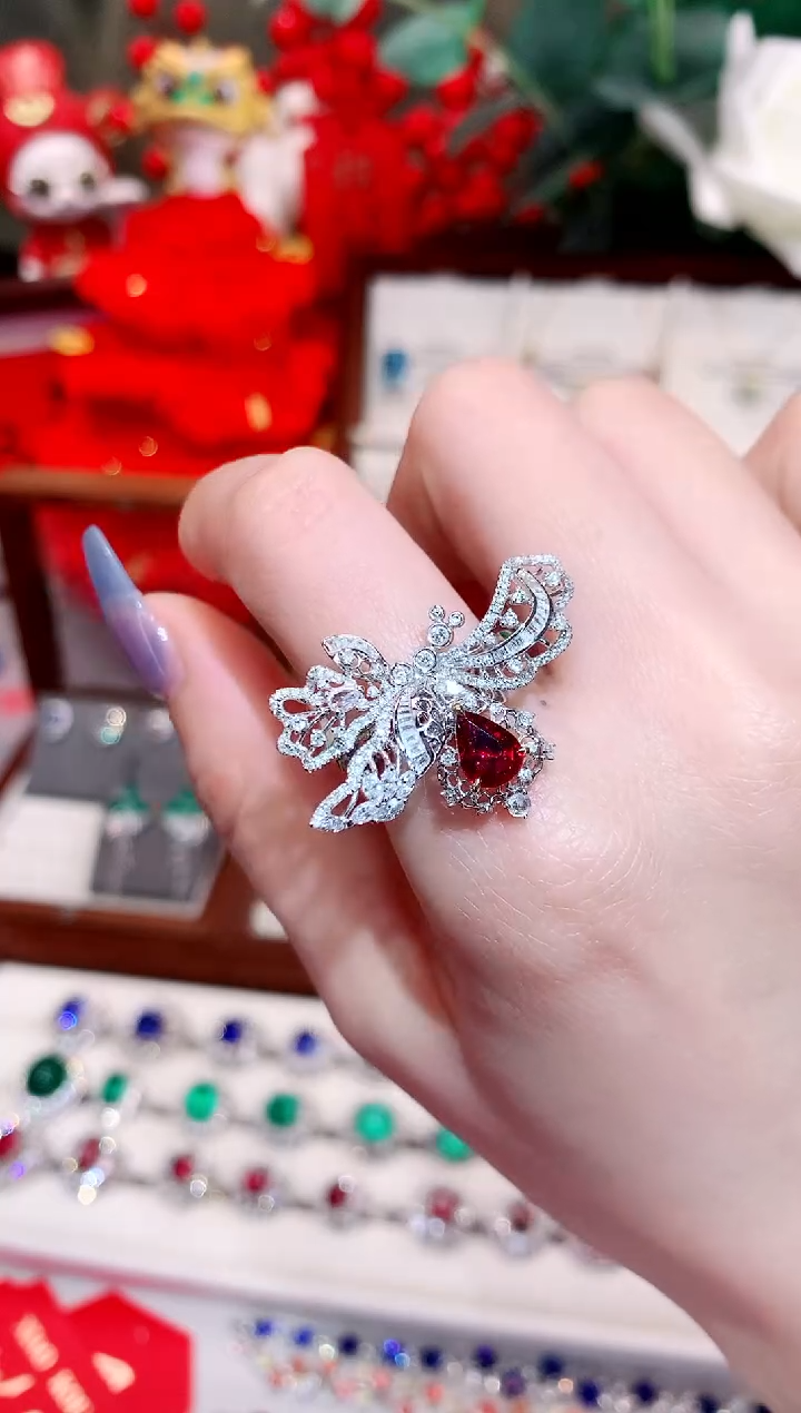 【闪购商品】红宝石戒指18K金镶嵌1.1ct/天然宝石/七天无理由