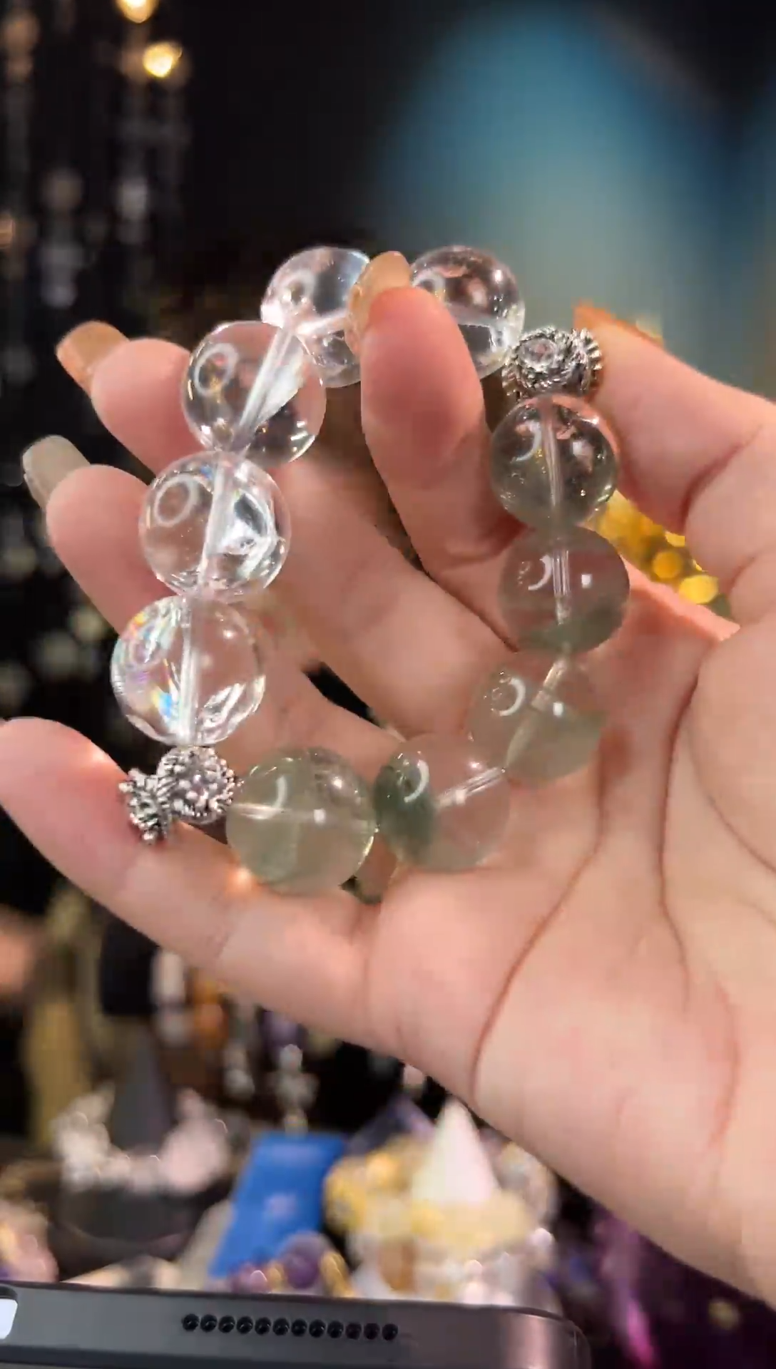 【闪购商品】水晶手链合金绿幽灵水晶手串