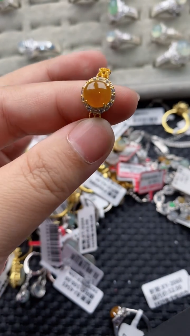 【闪购商品】翡翠戒指银S925镶嵌666666---4