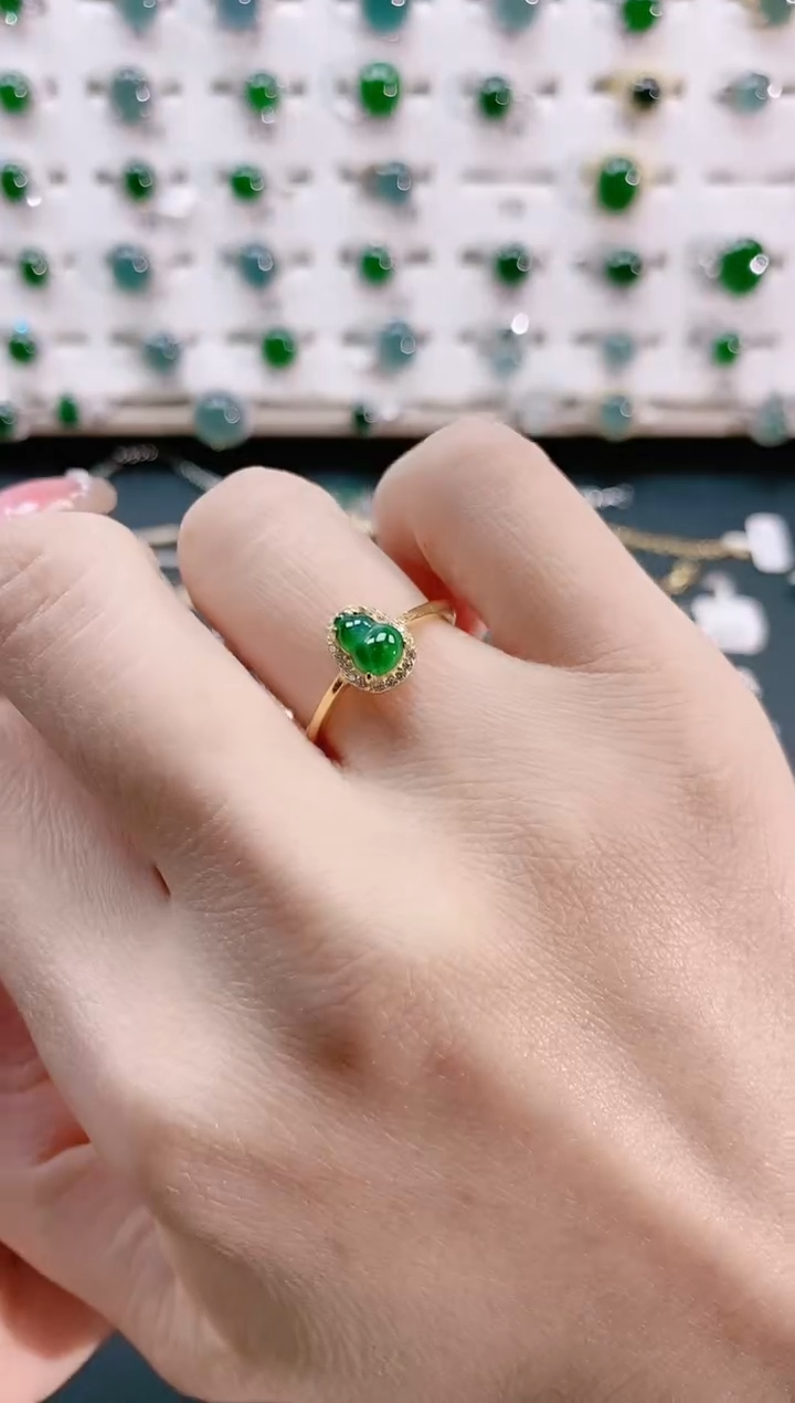 【闪购商品】翡翠戒指银S925镶嵌天然翡翠