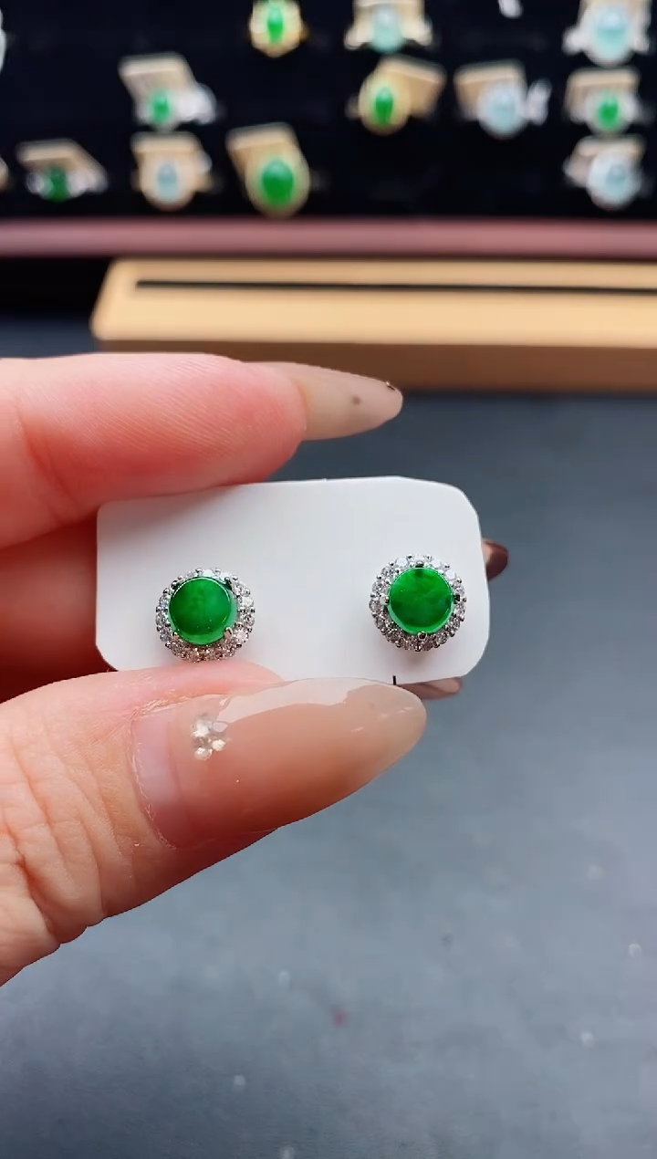 银S925镶嵌戒指翡翠1