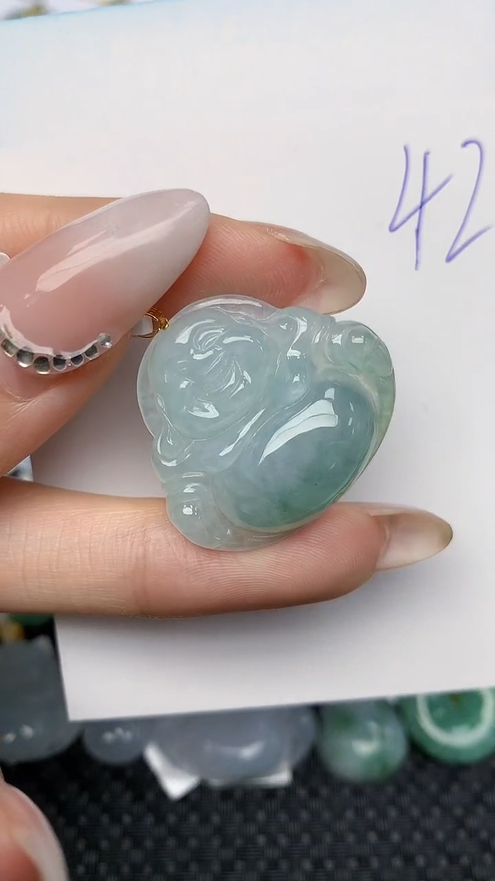 【闪购商品】翡翠颈饰18K金镶嵌天然翡翠A货