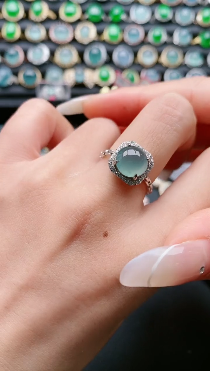 【闪购商品】翡翠戒指银S925镶嵌111111