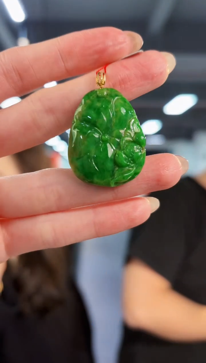 【闪购商品】翡翠颈饰18K金镶嵌缅料A货/支持复检/一件