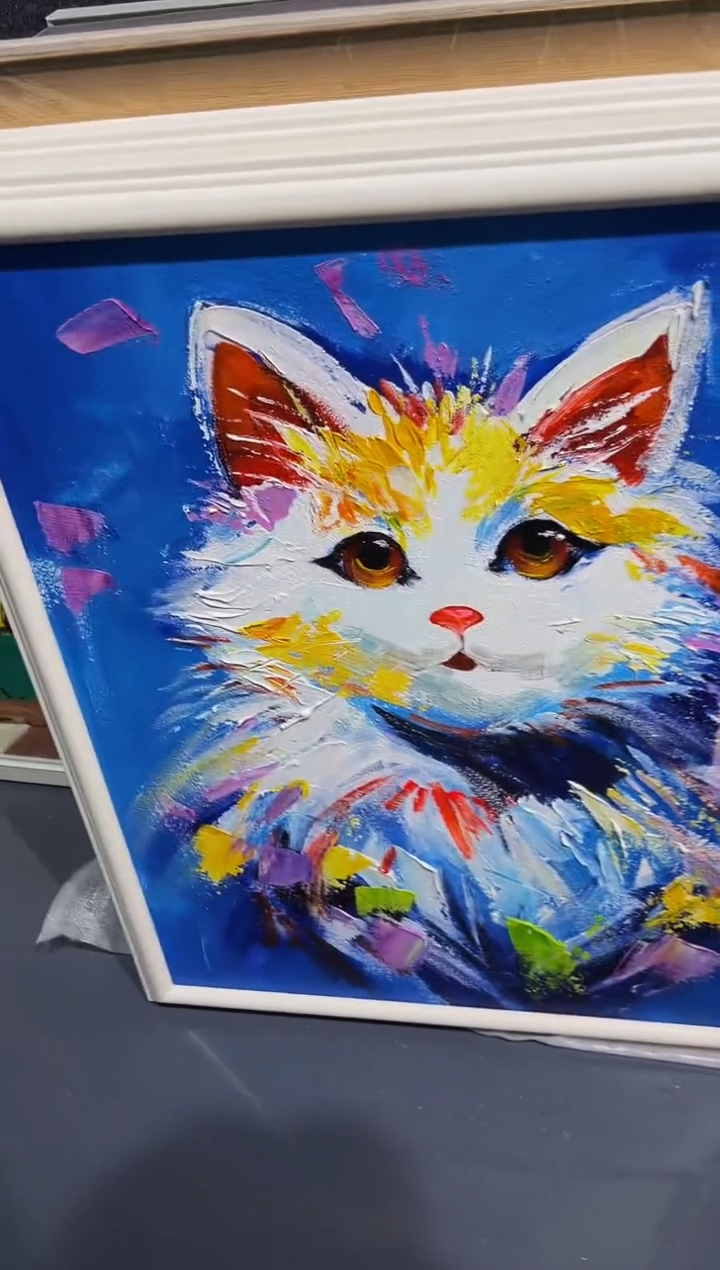 【闪购商品】油画136号 50*60 猫-手绘油画