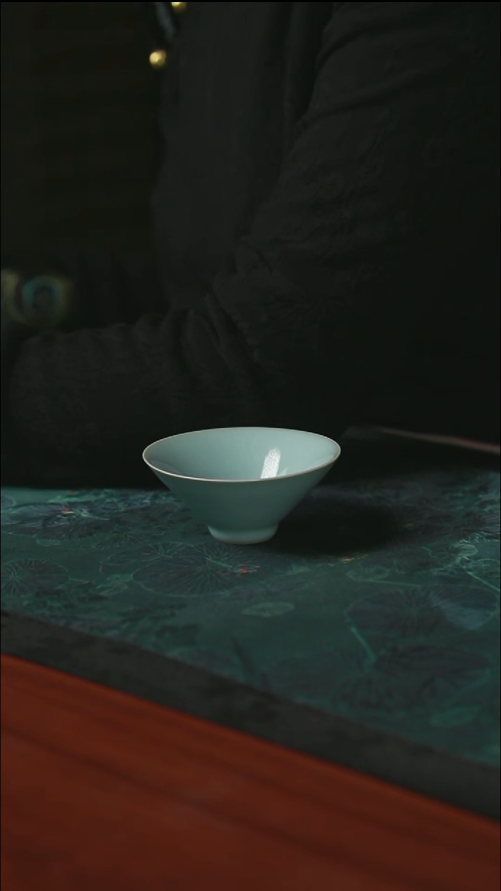 橙***?斗笠杯 天青 开片 一级品  3个