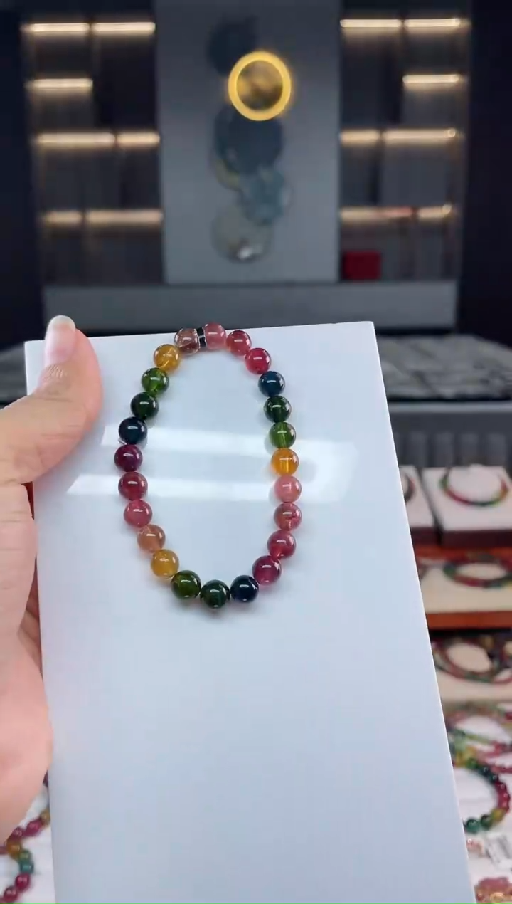 未镶嵌老矿碧玺单圈手串7mm+碧玺（多样性发一条）Q