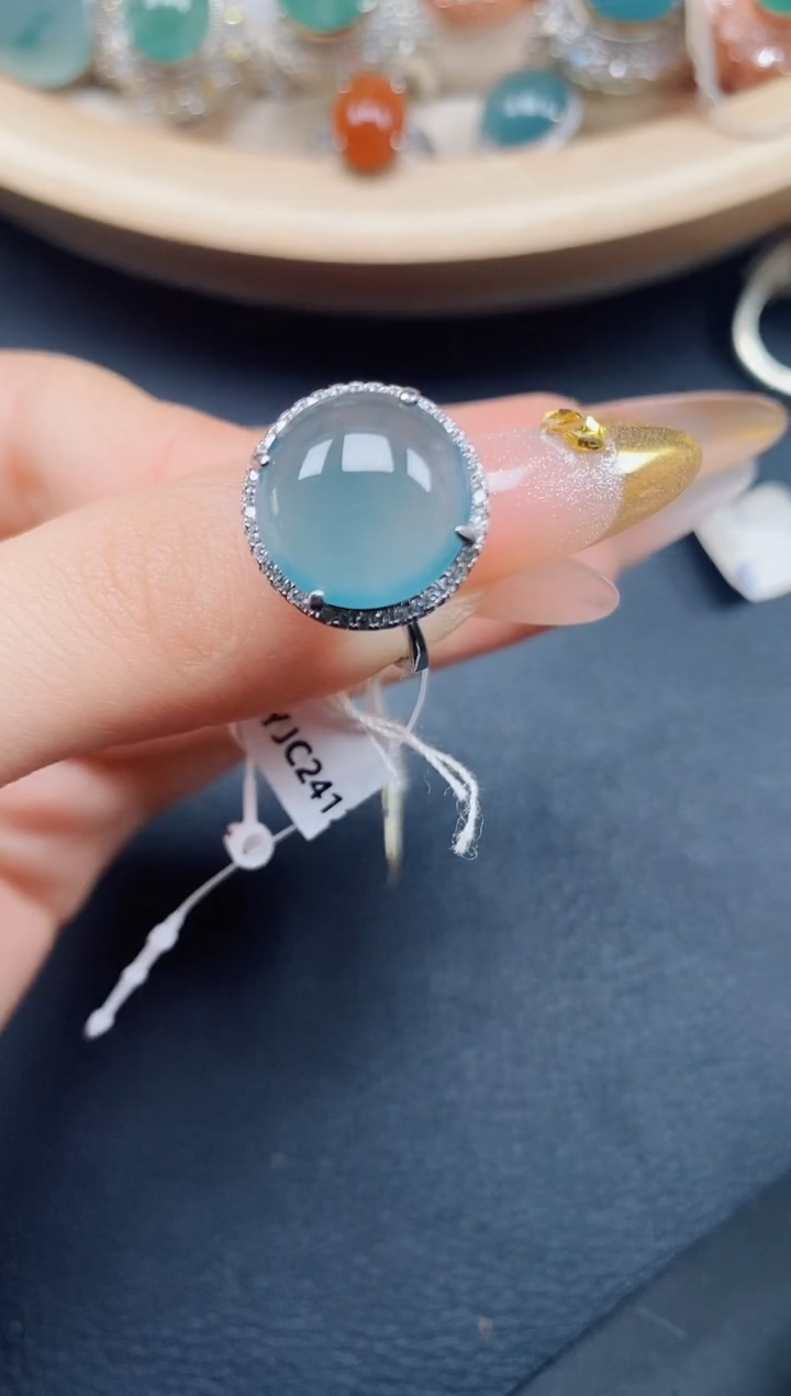 【闪购商品】翡翠戒指银S925镶嵌翡翠