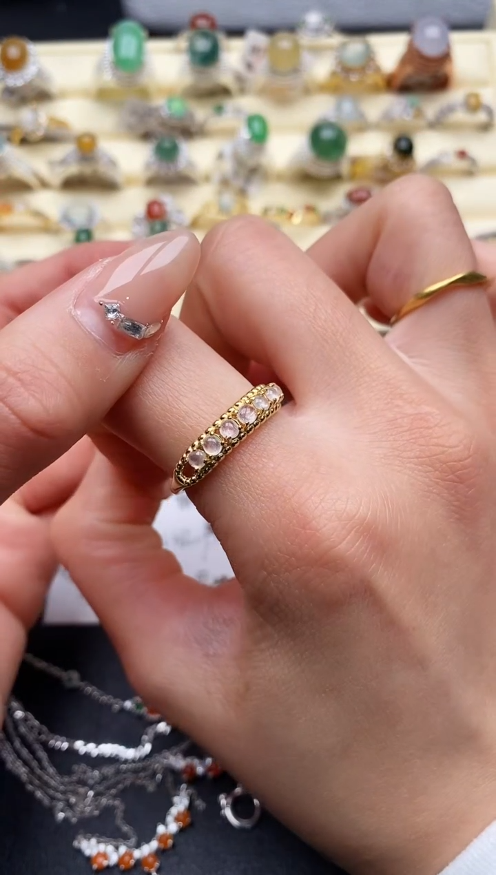 【闪购商品】翡翠戒指银S925镶嵌777777+6