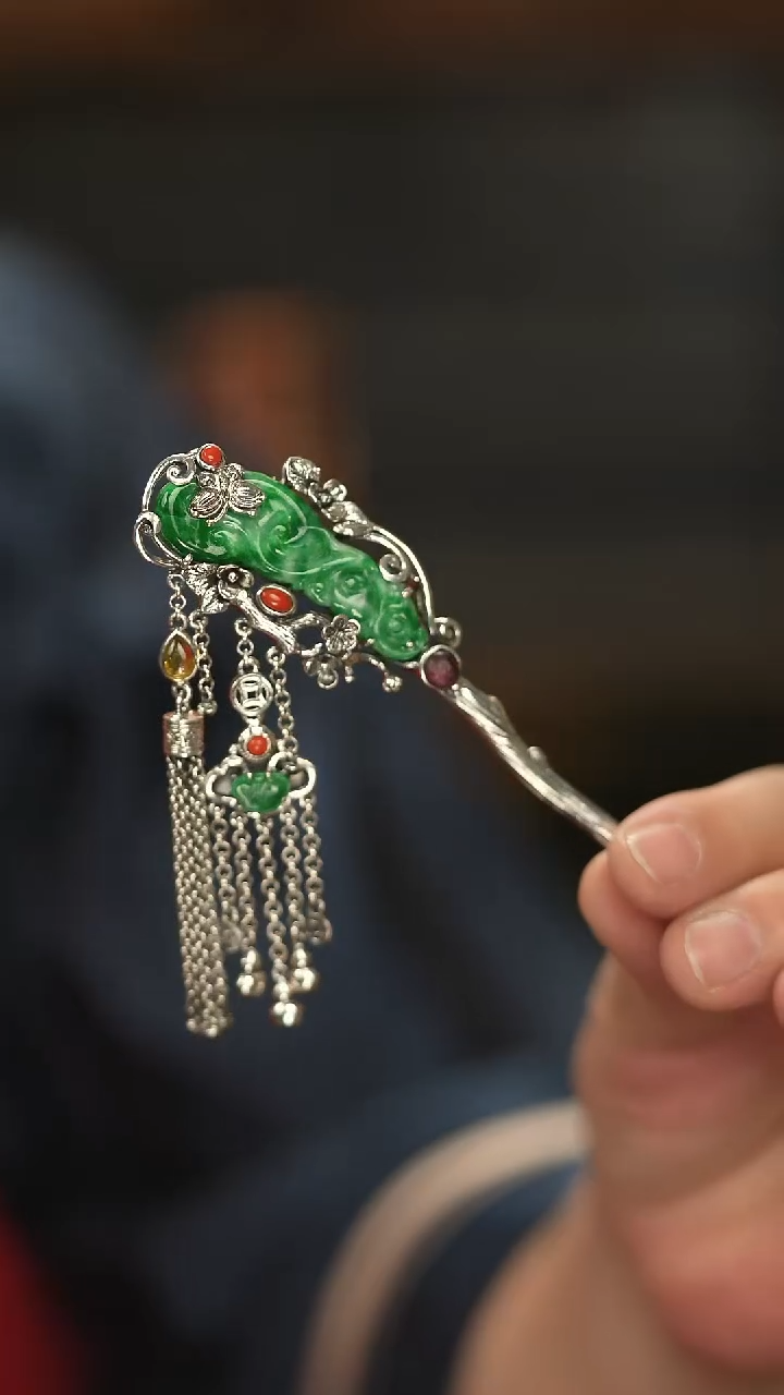 【闪购商品】翡翠挂件银S925镶嵌新款