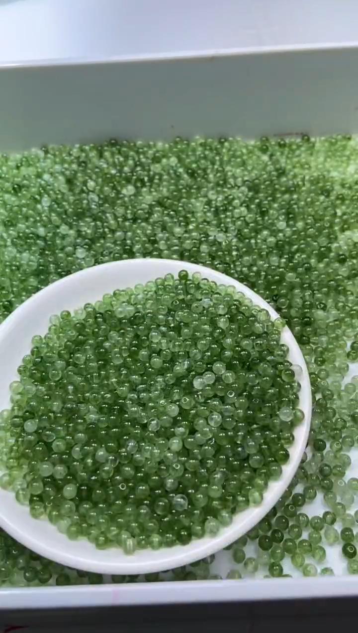 颈饰未镶嵌水晶W3248-橄榄绿碧玺4mm*60颗