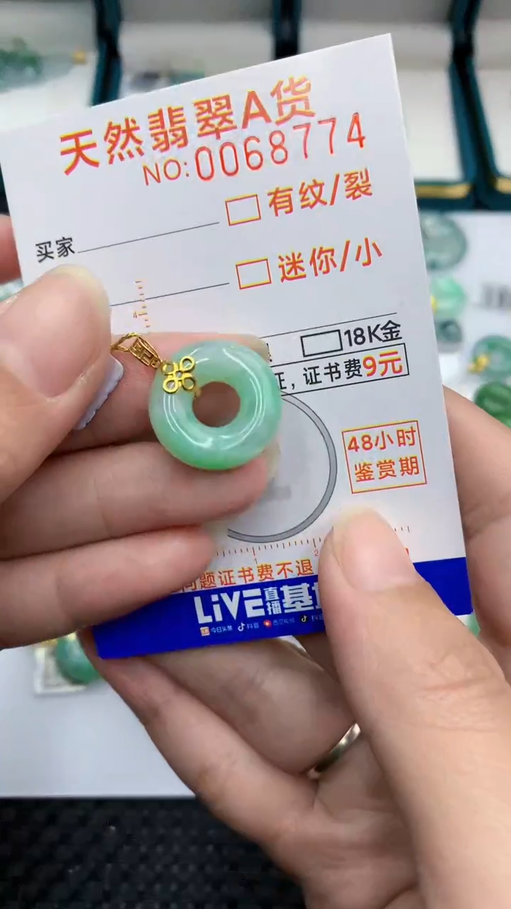 【闪购商品】翡翠颈饰18K金镶嵌            8