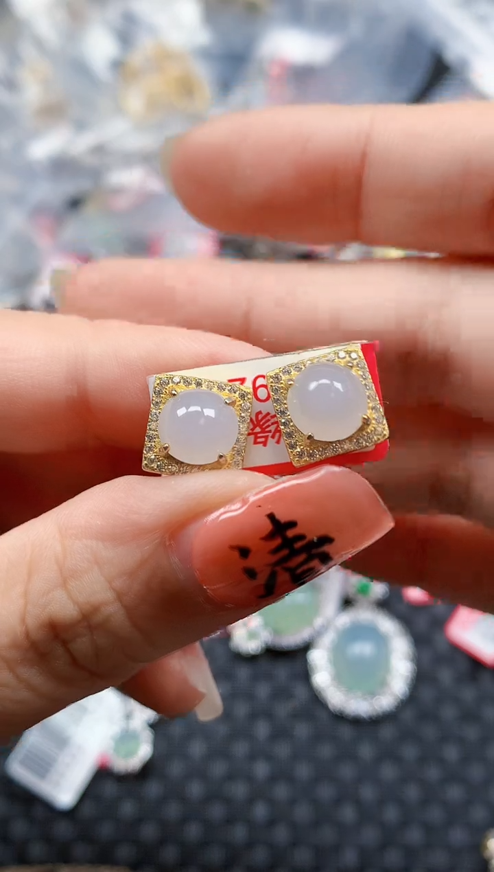 银S925镶嵌戒指翡翠天然A货缅甸翡翠