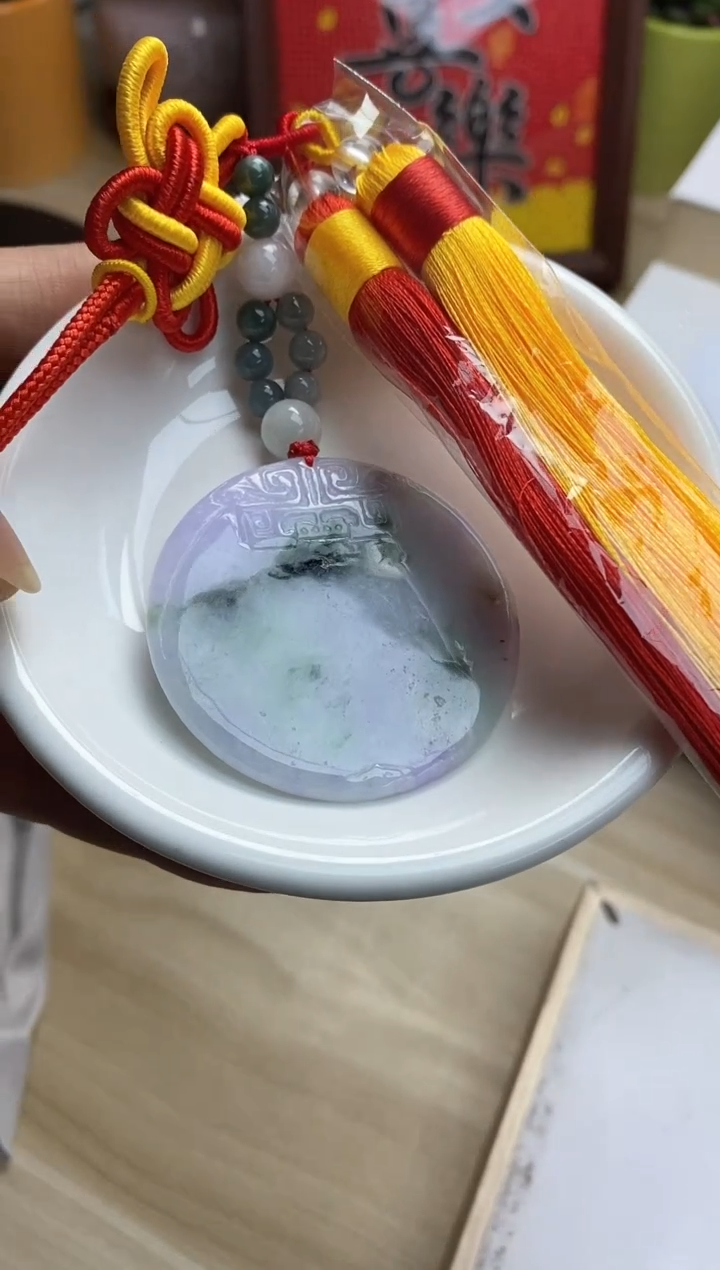 颈饰未镶嵌翡翠55天然缅甸翡翠A货微瑕车挂