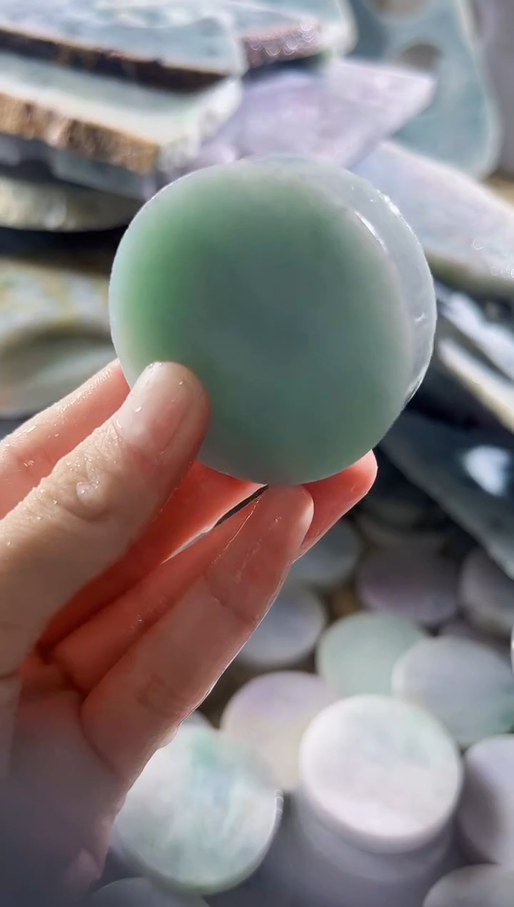 翡翠散珠缅甸翡翠A货柠1076