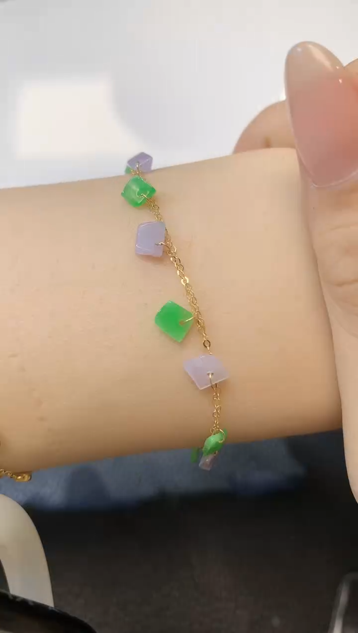18K金镶嵌手链翡翠A12   多样性发一件