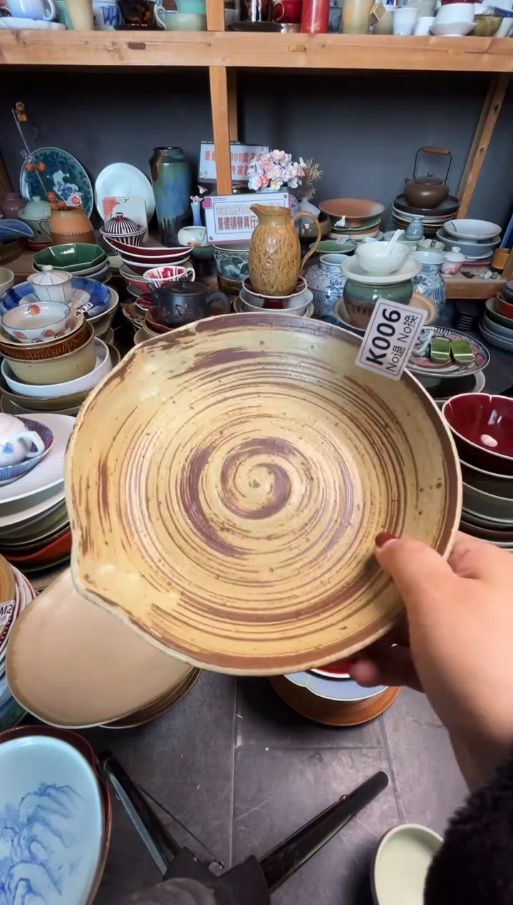 瓷片童*?k006手刷气泡异型盘