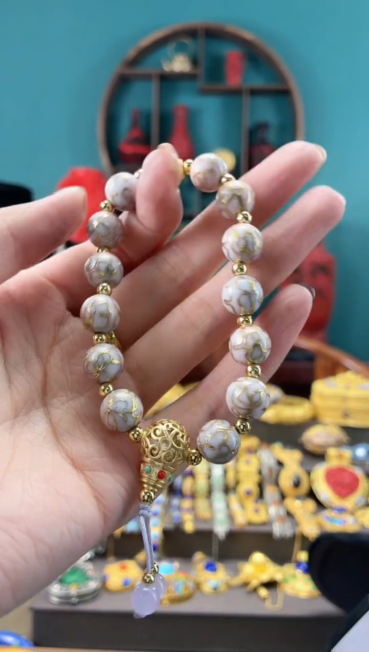 非遗手工景泰蓝手串1.0 白色