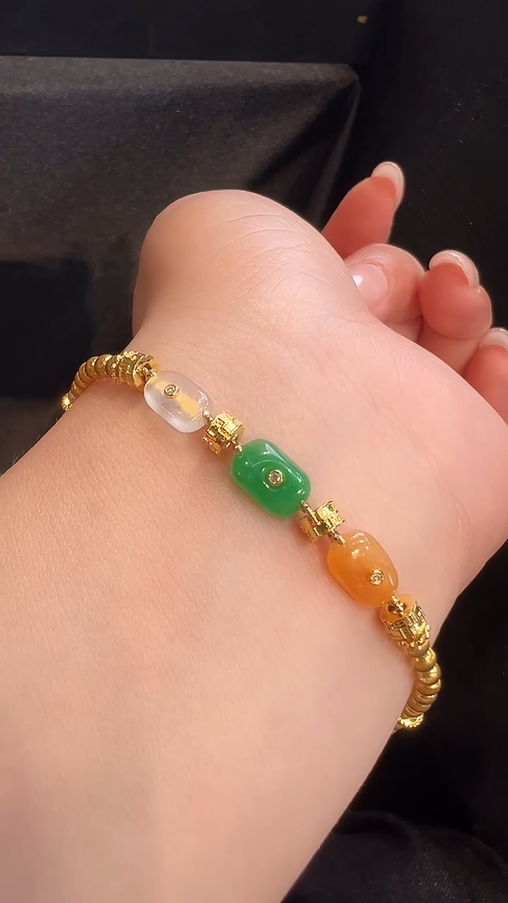 18K金镶嵌手链翡翠AL6