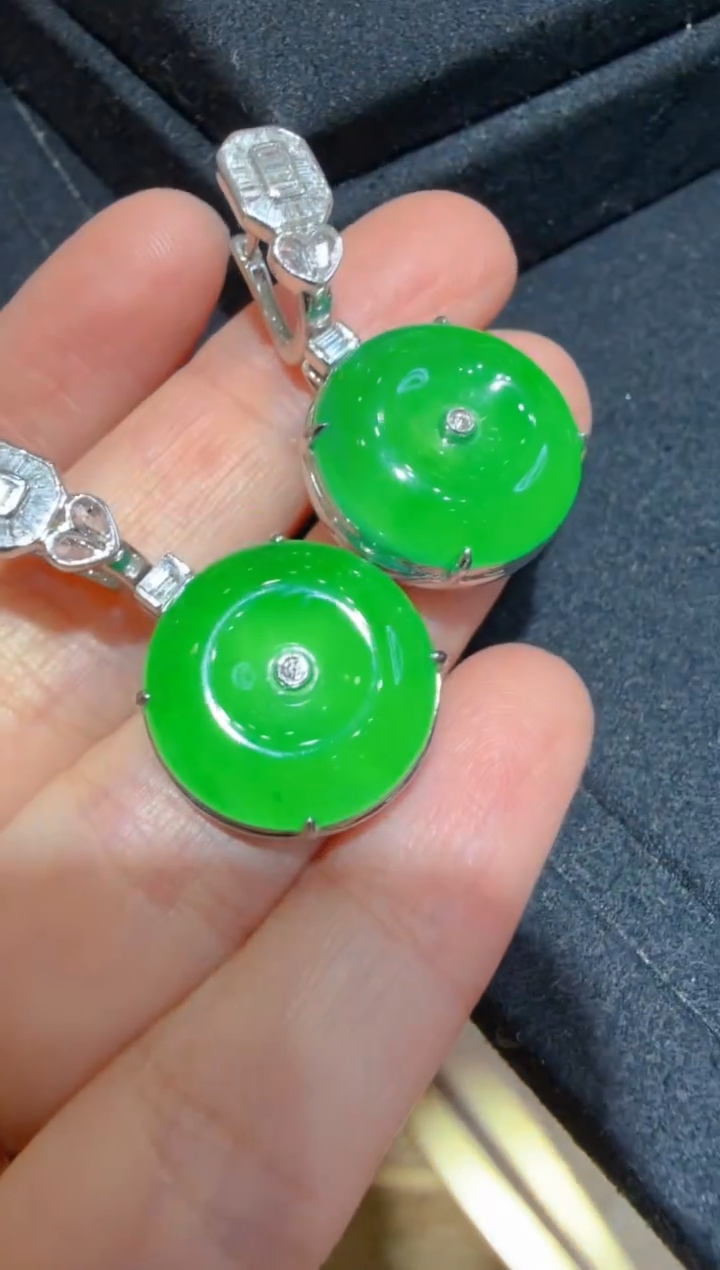 18K金镶嵌翡翠耳饰多样性团购发一件