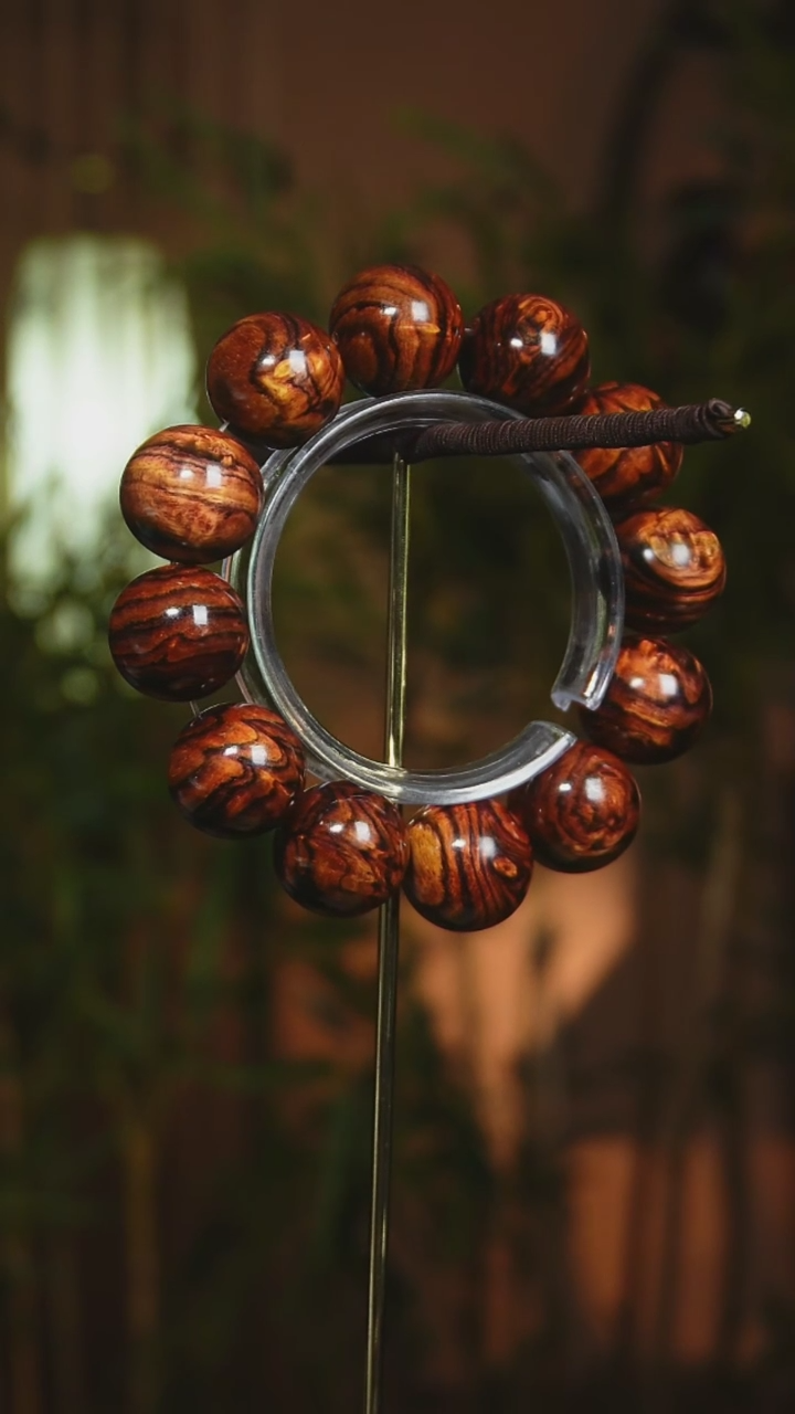 【闪购商品】黄花梨/降香黄檀手串/手链海黄山料瘤疤2.0cm大黑线