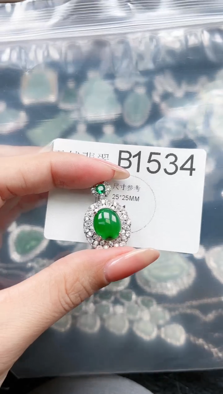 【闪购商品】翡翠颈饰未镶嵌赠皮绳1534