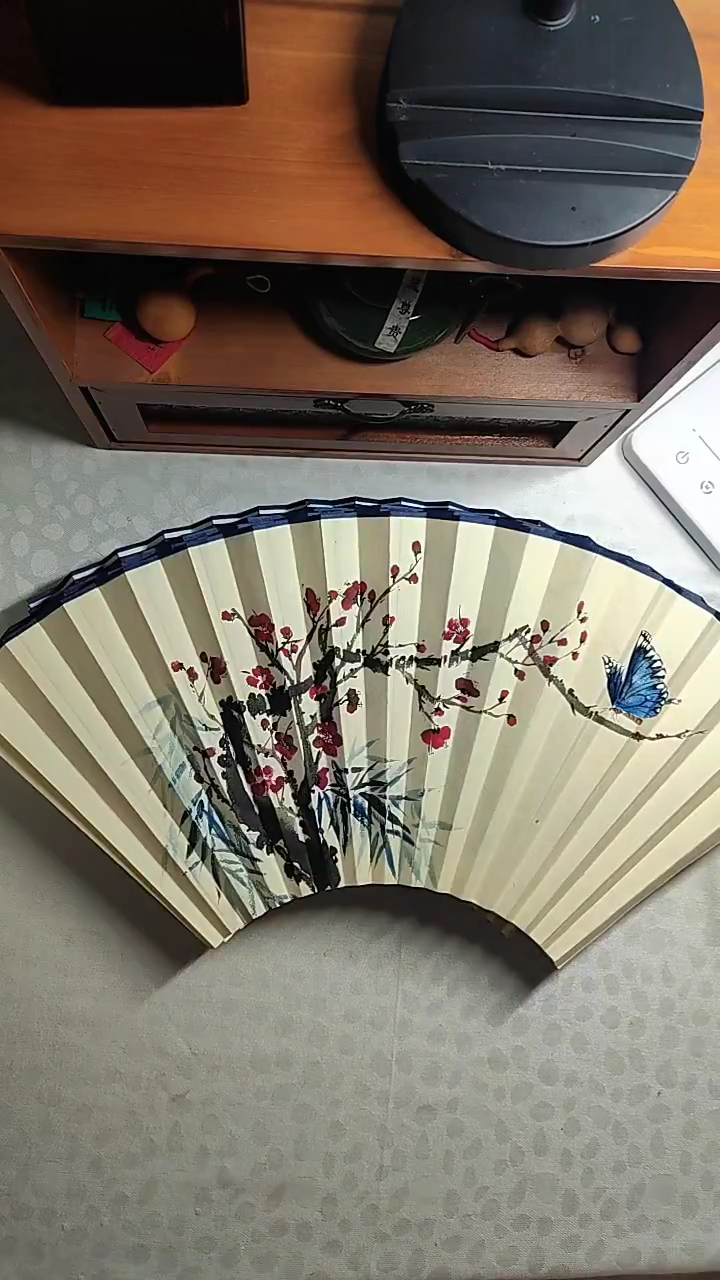 16方扇面梅花小鸟