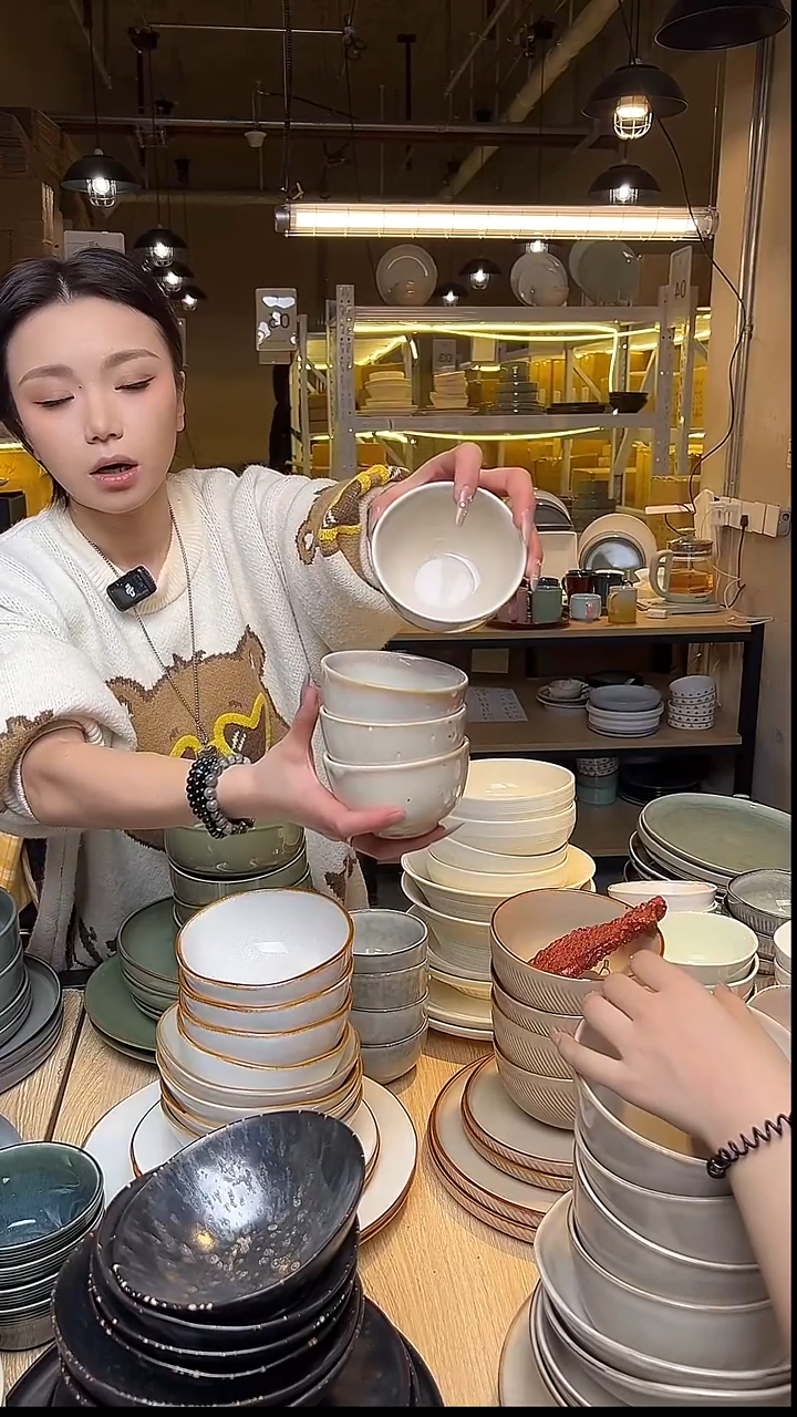 瓷90外贸尾货窑变釉下彩默外微瑕