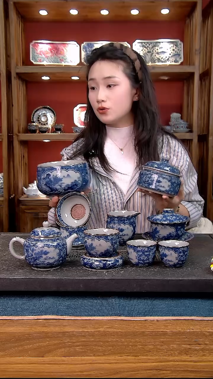 简装家用款10件套 老陶泥开片纹陶瓷茶具