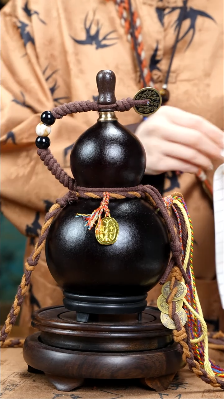 WT023藏绳款大漆酒葫芦（现货现发）