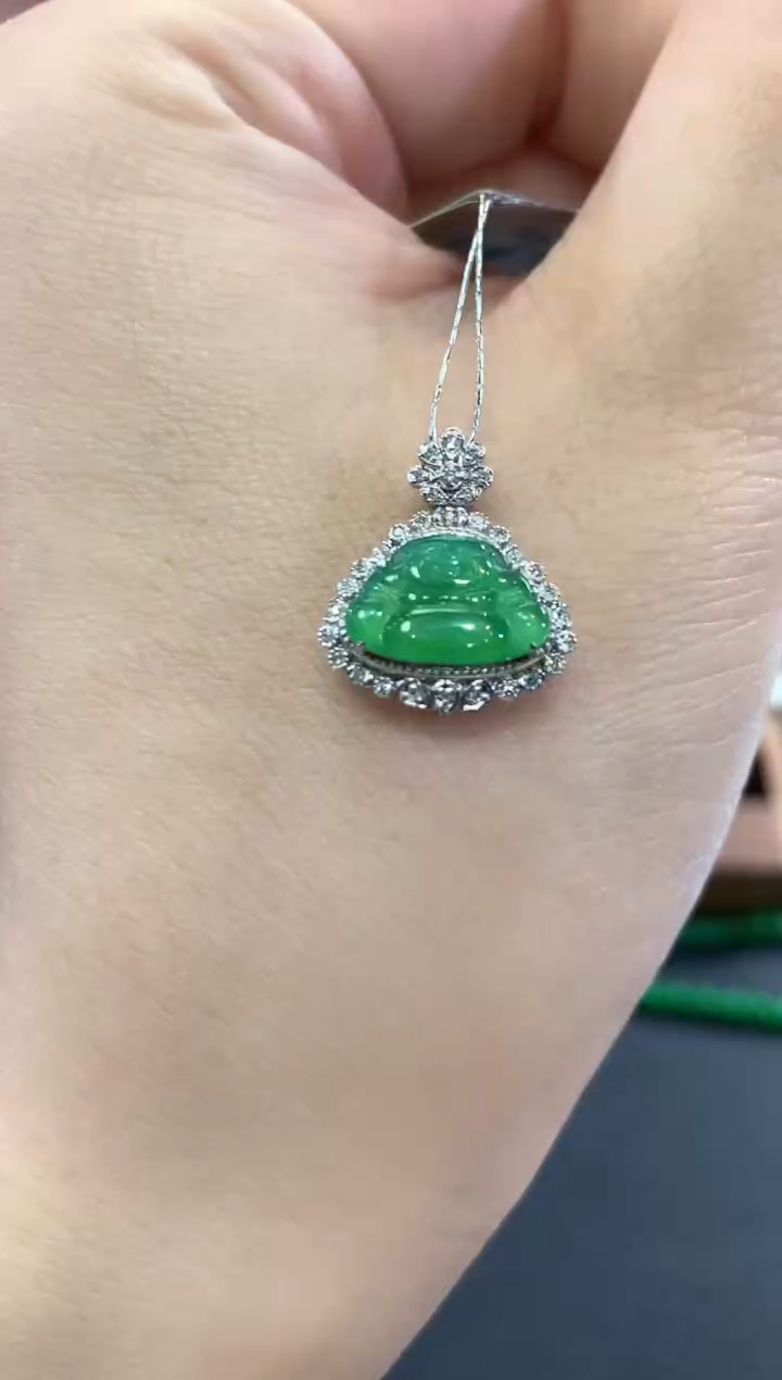 项链18K金镶嵌翡翠c3