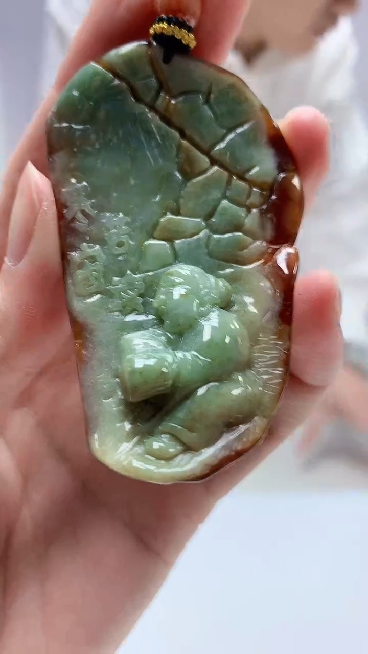 【闪购商品】定制翡翠未镶嵌5028zm-毛货寒窗苦读225