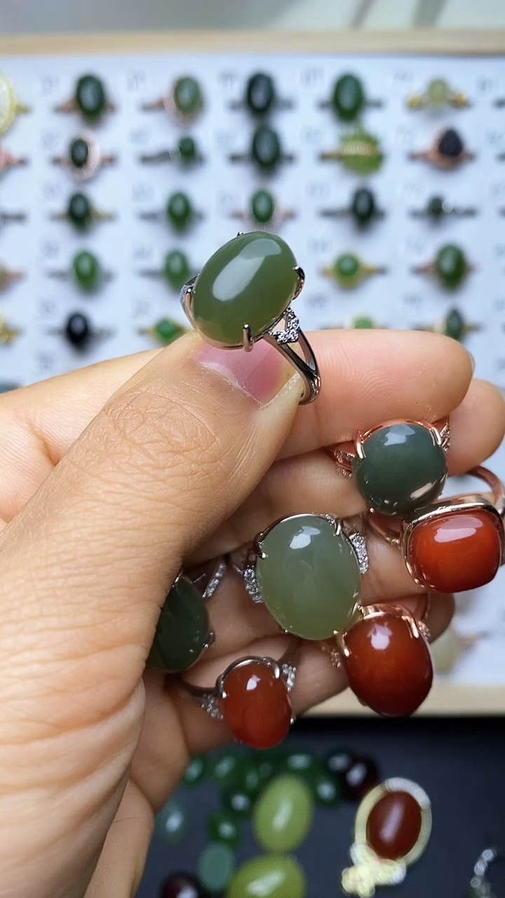 【闪购商品】和田玉戒指银S925镶嵌1