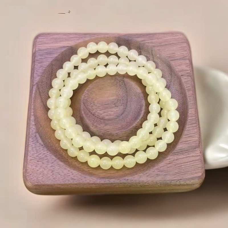 【佳玺精选】020 天然玉石 黄口蜂蜜水黄三圈6mm