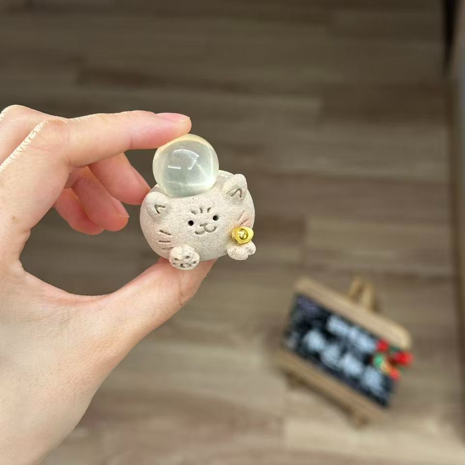 水晶小豆丁可爱黄水猫猫