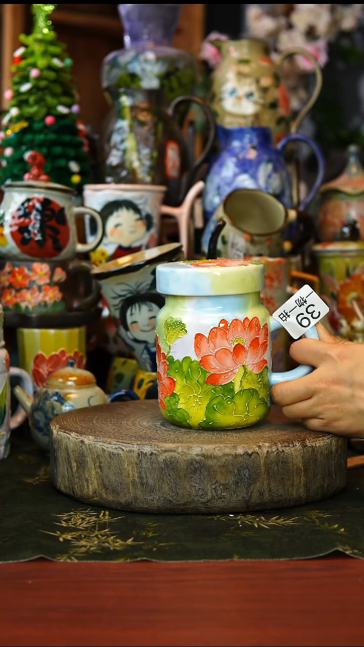 花瓶杯子碗39景德镇手工高温釉下彩