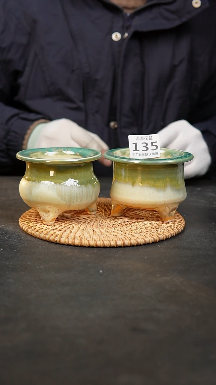 【闪购商品】瓷片泥泥陶瓷花盆 