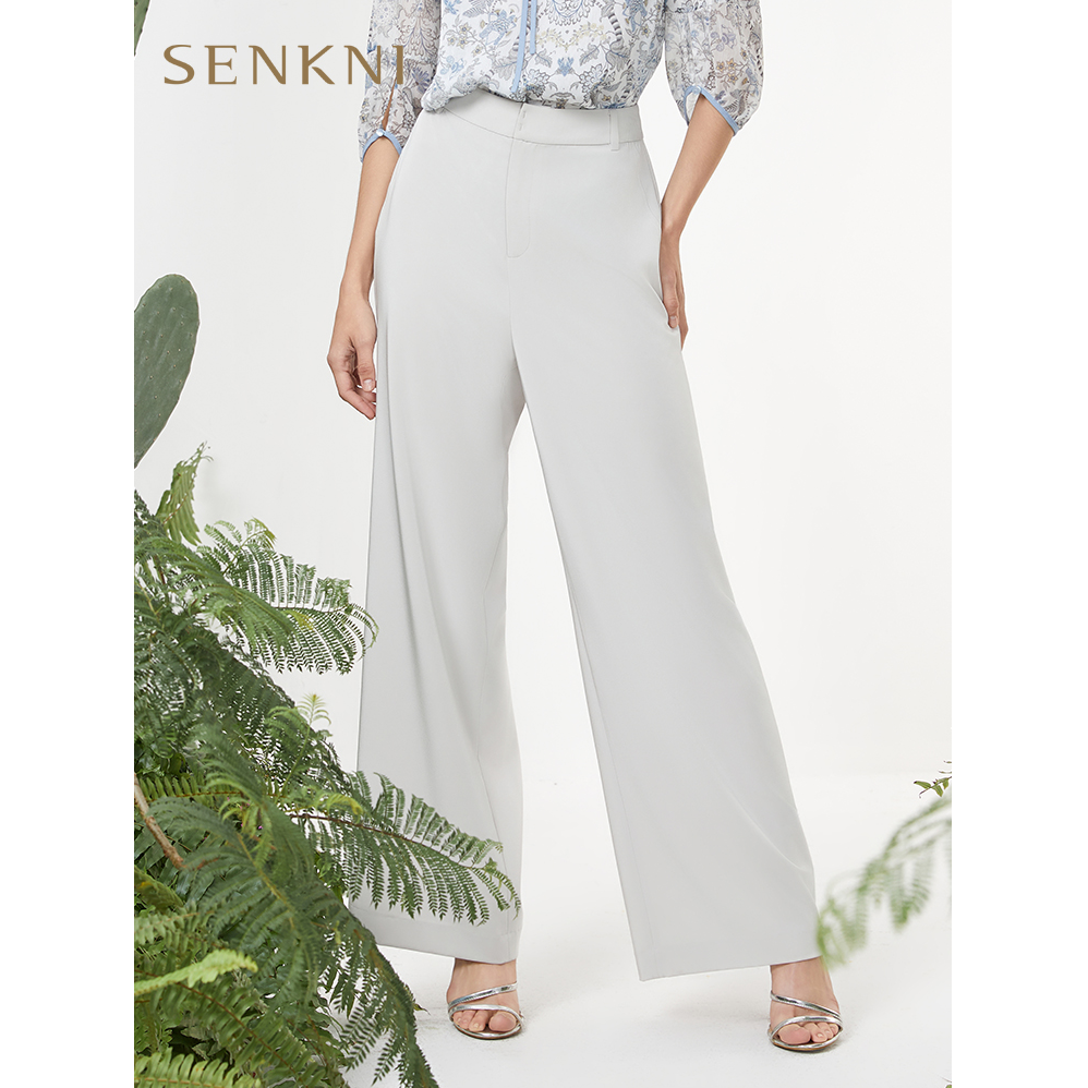 圣可尼百搭通勤高腰阔腿裤S150311OD