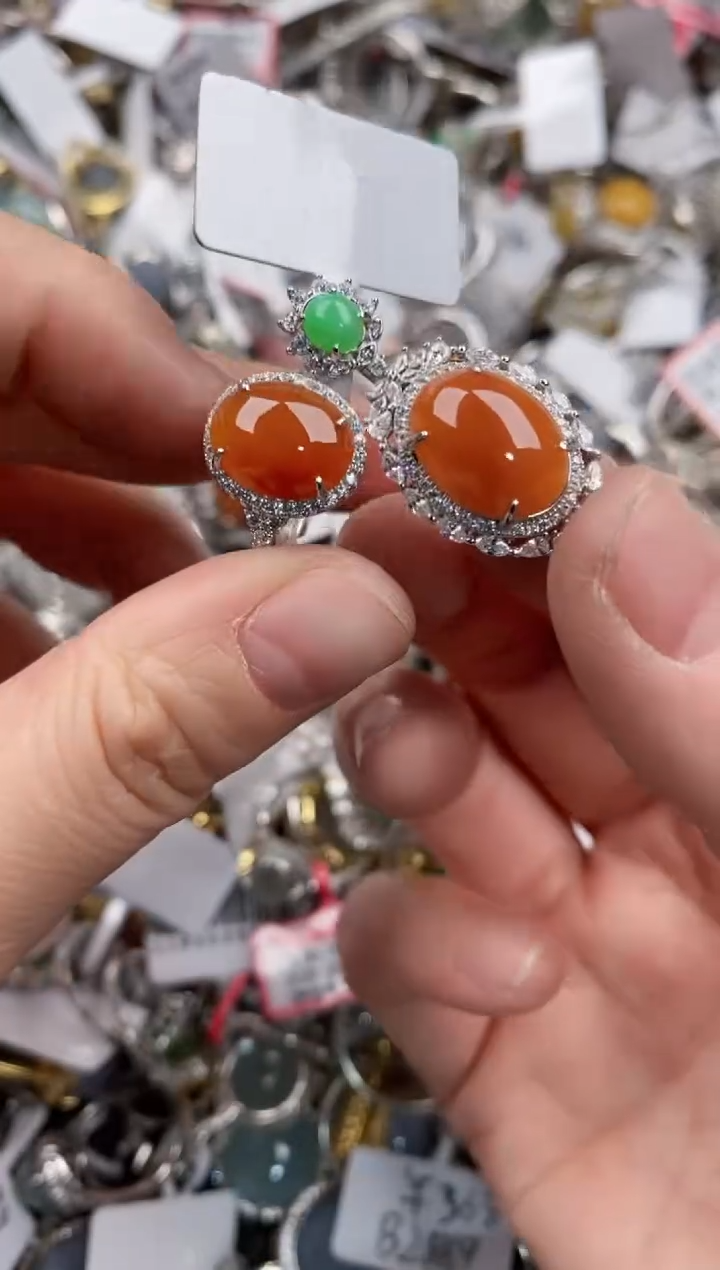 银S925镶嵌戒指翡翠555   6