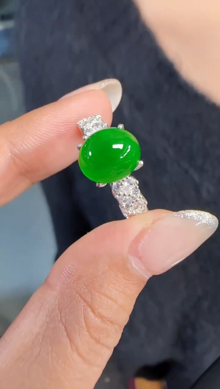 未镶嵌定制翡翠翡翠戒指73