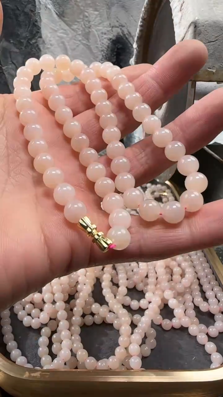 颈饰未镶嵌和田玉藕粉项链8