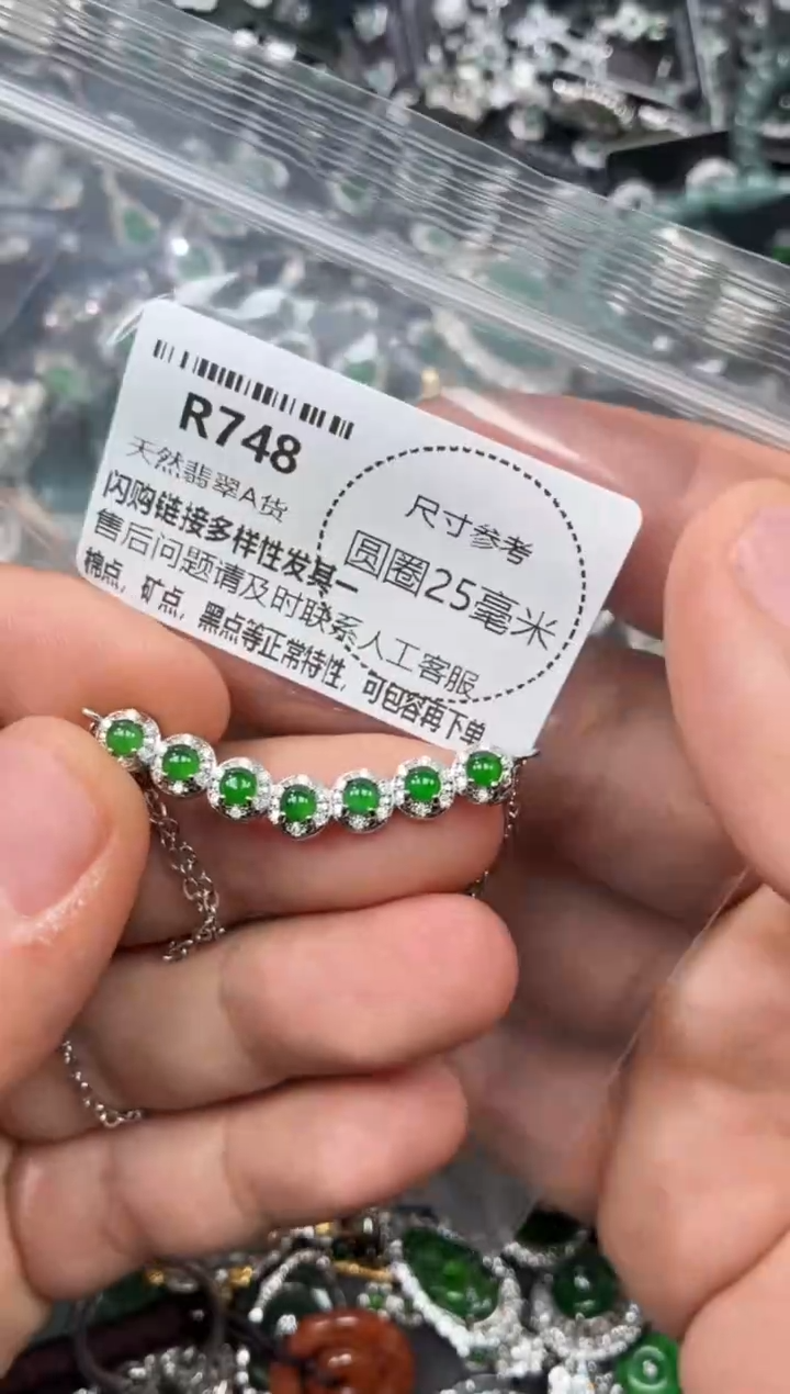 翡翠未镶嵌颈饰R748锁骨链
