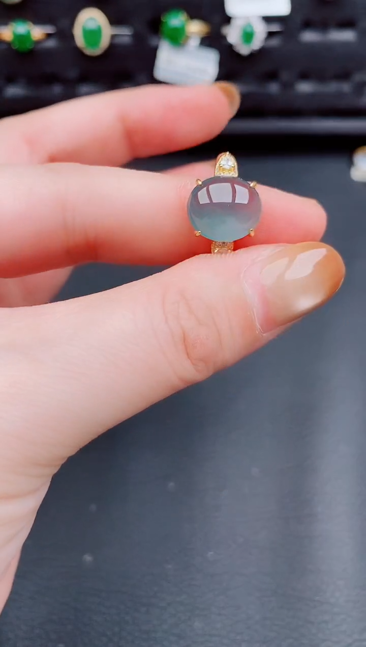 【闪购商品】翡翠戒指银S925镶嵌天然a货翡翠169